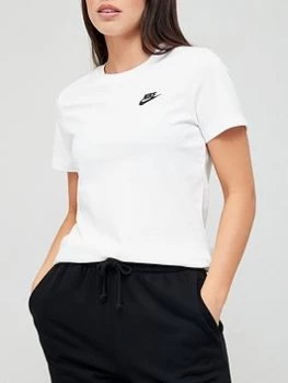 Nike NSW Club T-Shirt - White, Size 2XL, Women