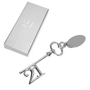 Milestones Silver Plated Key with Engraving Tag - 21