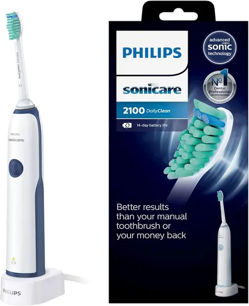 Philips Sonicare DailyClean 2100 HX3224/01 Sonic White & Sky Blue Electric Toothbrush