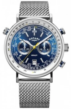 Rotary Mens Henley Chronograph Steel Mesh Bracelet Watch