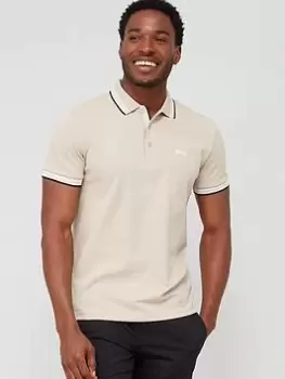 BOSS Paddy Regular Fit Polo Shirt - Beige , Beige, Size XL, Men