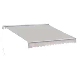 Outsunny 3.5Lx2.5M Retractable Awning-Cream White