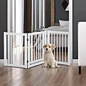 PawHut Expandable/Foldable Pet Gate D06-047WT 760 x 1550 x 18mm White