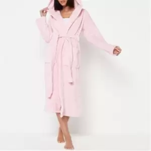 Missguided Fluffy Longline Dressing Gown - Pink