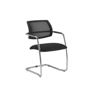 Dams MTO Tuba Chrome Cantilever Frame Conference Chair with Half Mesh Back - Cur