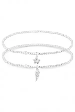 Simply Silver Sterling Silver Cubic Zirconia Lucky Charm Bracelets - Pack Of 2