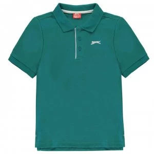 Slazenger Plain Polo Shirt Junior Boys - Teal Blue