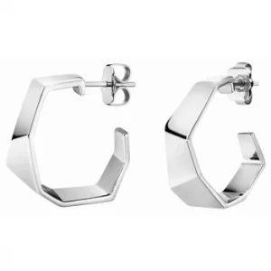 Calvin Klein Sterling Silver Origami 3/4 Hoop Earrings