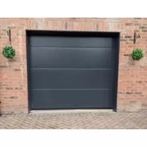 Birkdale Premium Remote Control Sectional Garage Door in Grey Smooth Painted Finish - Up to 250cms wide and 240cms high