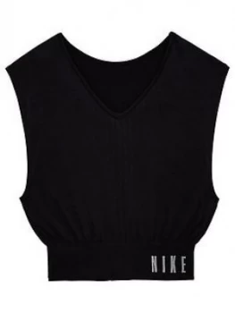 Nike Older Girls Seamless Reversible Training T-Shirt - Black, Size XL, 15-16 Years, Women