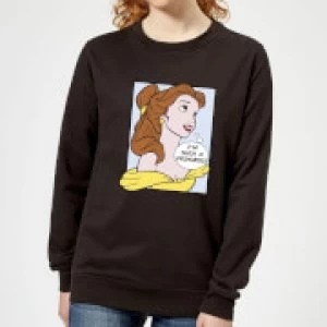 Disney Beauty And The Beast Princess Pop Art Belle Womens Sweatshirt - Black - S