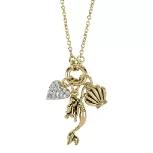 Disney Princess Little Mermaid Gold Coloured Plated Charm Necklace NF00612YZWL-18