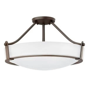 2 Light Medium Semi Flush Ceiling Light Bronze, E27