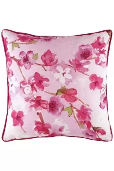 Blossoms Cherry Hand-Painted Watercolour Printed Cushion