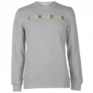 Jack and Jones Multi Coloured Sweatshirt - Lt Grey Mel