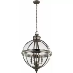 Loops - 4 Bulb Chandelier Hanging Pendant LIght Antique Nickel LED E14 60W Bulb