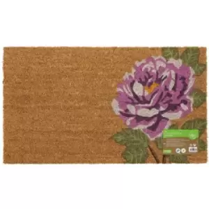 Eco-Friendly Garden Latex Backed Coir Entrance Door Mat, Flower Design