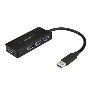 StarTech 4 Port USB 3.0 Hub Mini Hub with Charge Port Includes Power Adapter