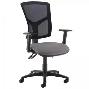 Senza high mesh back operator chair with adjustable arms - Blizzard