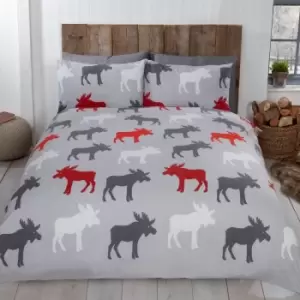 Rapport Home Furnishings Rapport Home Moose Duvet Set Grey Super King