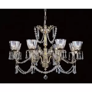 Impex Livorno Halogen Strass 8 Arm Chandelier