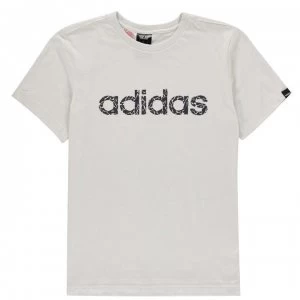 adidas Shoes Logo T-Shirt Junior Boys - LtGrey/Navy