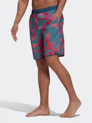 adidas Classic-length Graphic Swim Shorts, Purple, Size 2XL, Men