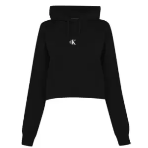 Calvin Klein Jeans Puff Print Cropped Hoodie - Black