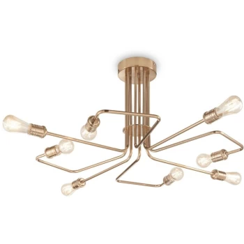 Ideal Lux Triumph - 8 Light Multi Arm Ceiling Light Antique Brass