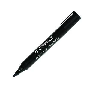 Q-Connect Flipchart Marker Pen Bullet Tip Black Pack of 10 KF15392