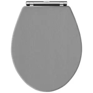 Hudson Reed - Richmond Soft Close Toilet Seat Chrome Hinges - Storm Grey