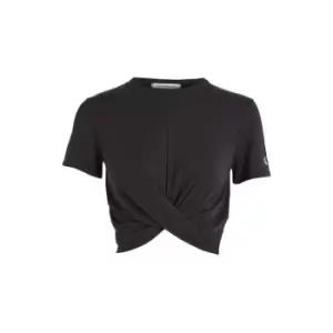 Calvin Klein Jeans Twisted Cropped Top - Black