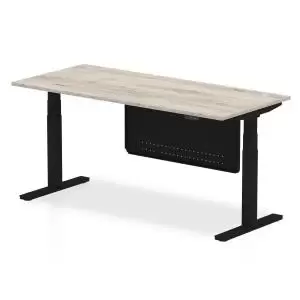 Air 1800 x 800mm Height Adjustable Desk Grey Oak Top Black Leg With