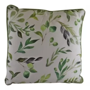 Olive Leaf Print Scatter Cushion, 40cm