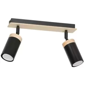 Emibig Elba Black Twin Ceiling Spotlight 2x GU10