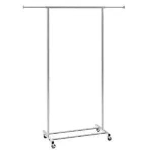 VEVOR Clothes Rack with Wheels, Heavy Duty Clothing Garment Rack with Hanging Rod and Bottom Storage Area, Adjustable Length Clothing Rack, 2 Lockable