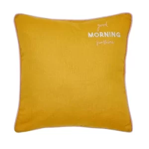 Joules Good Morning Sunshine Cushion 40cm x 40cm, Gold