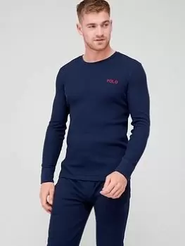 Polo Ralph Lauren Waffle Long Sleeve Lounge Top - Navy, Size S, Men