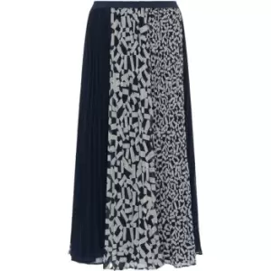 French Connection Helena Pleated Panel Skirt - Blue