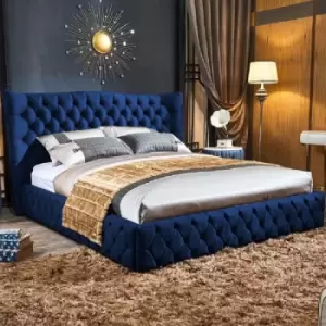 Envisage Trade - Gerald Upholstered Beds - Plush Velvet, Small Double Size Frame, Blue - Blue