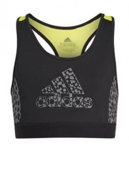 Adidas Girls Leo Bra Top - Black/Yellow