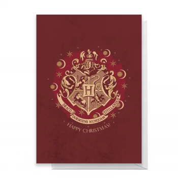 Harry Potter Crest Happy Christmas Greetings Card - Standard Card