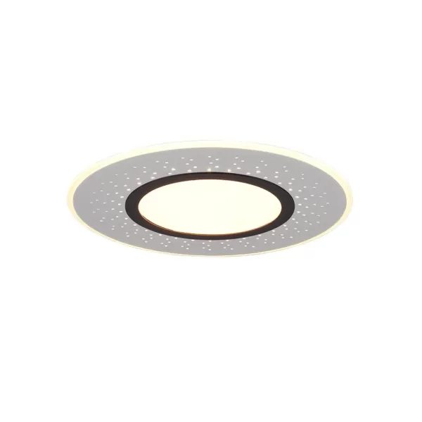 Verus Modern 49cm Decorative Flush Ceiling Light Nickel Matt 2700-6500K Remote control