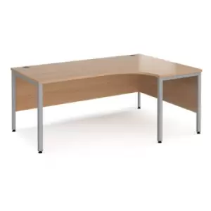 Office Desk Right Hand Corner Desk 1800mm Beech Top With Silver Frame 1200mm Depth Maestro 25 MB18ERSB