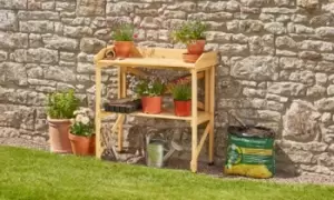 Wooden Two-Tier Potting Bench