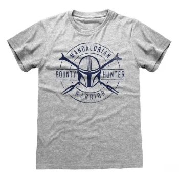 Mandalorian - Warrior Emblem Unisex XX-Large T-Shirt - Grey