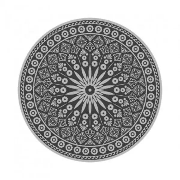 Fallen Fruits Round Outdoor Rug Grey