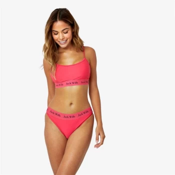 Jack Wills Eco Classic Taped Scoop Bikini Top - Bright Pink