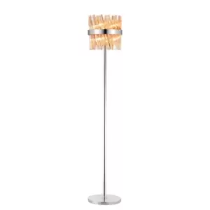 Lysander 8 Light G9, Floor Lamp, Polished Nickel, Amber