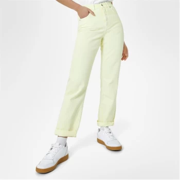 Jack Wills Maddison High Rise Straight Leg Jeans - Pale Lemon